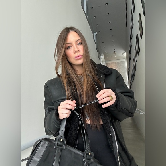 GIVENCHY Black Monogram Canvas and Leather Satchel Vintage Y2K - Picture 5 of 13